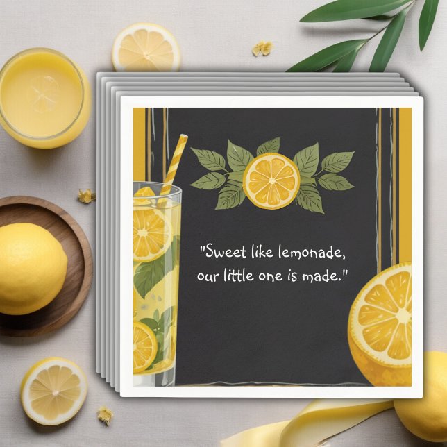 Sweet Lemonade Chalkboard Stand Baby Shower Napkin (Creator Uploaded)