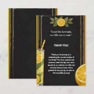 Sweet Lemonade Chalkboard Stand Baby Shower Thank You Card