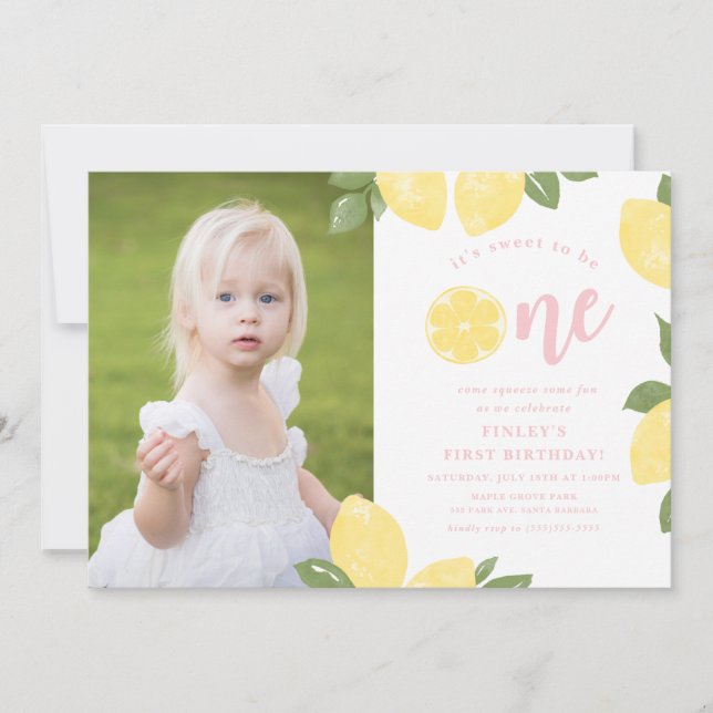 Sweet Lemons 1er Invitation anniversaire (Devant)