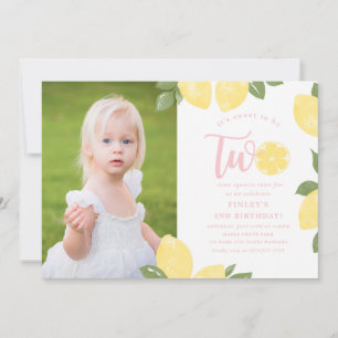 Sweet Lemons 2nd Birthday Invitation