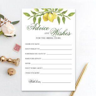 Sweet Lemons & Greenery Advice and Wishes card