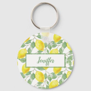 Sweet lemons yellow summer. keychain