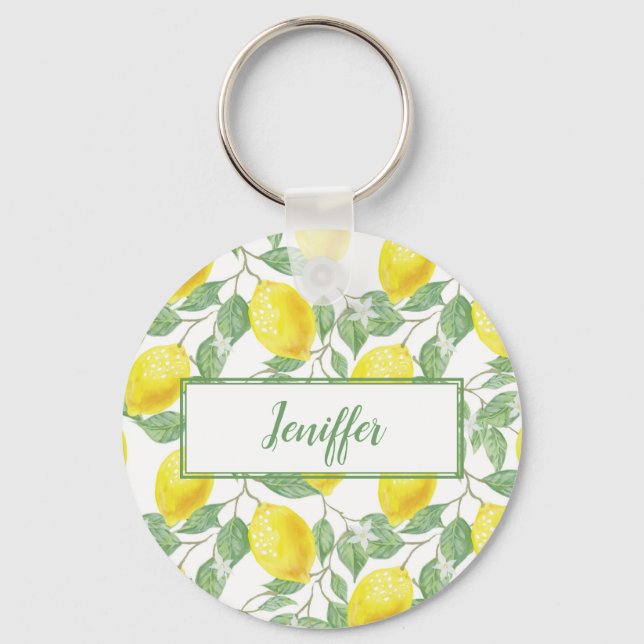 Sweet lemons yellow summer.                      keychain (Front)
