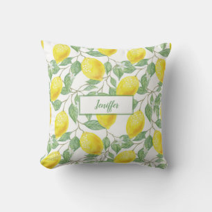 Sweet lemons yellow summer. throw pillow