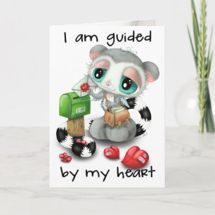 Sweet lemur posting love letters - Guided by heart Card