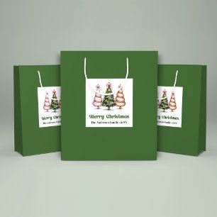 Sweet Leopard Christmas Tree Gift Bag Custom Name