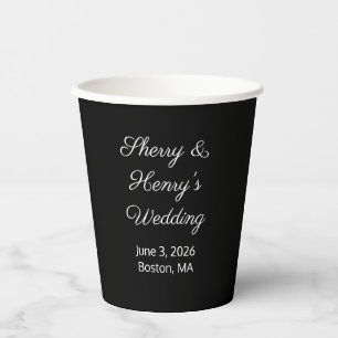 Sweet Letters Black & White:  Wedding Paper Cups