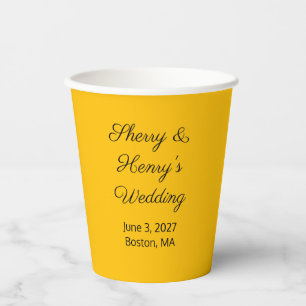 Sweet Letters Gold-colored:  Wedding Paper Cups