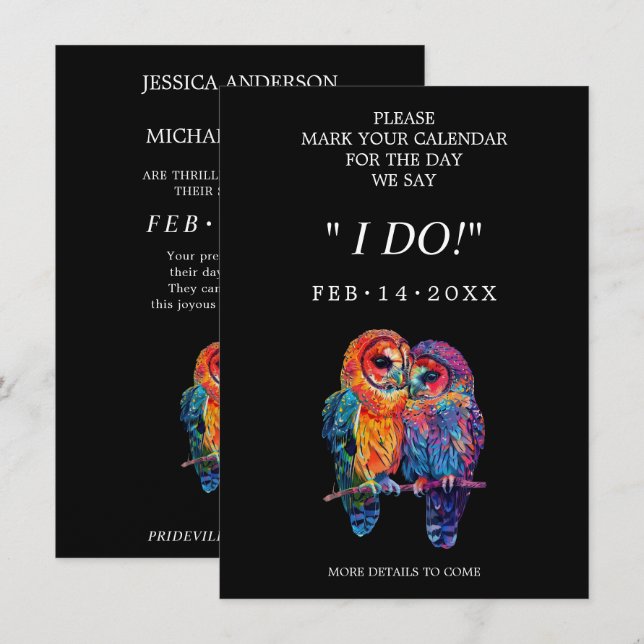 🌈 Sweet LGBTQ Eternal Unity wedding  Save The Date (Front/Back)