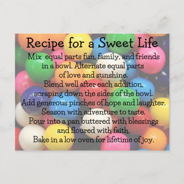 Sweet Life Colourful Gumballs Postcard (Front)