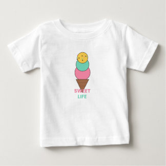 Sweet Life - Triple Scoop Ice Cream - Cute Kawaii Baby T-Shirt