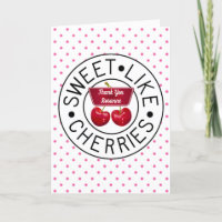 SWEET LIKE CHERRIES Retro Vintage Stamp on white