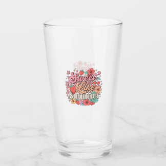 Sweet Like Summer Cute Fruit & Flower Clear Glass