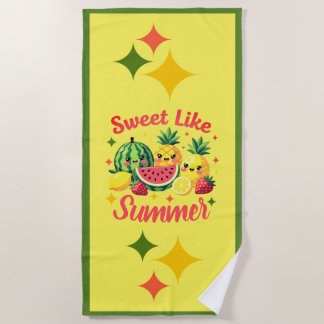 Sweet Like Summer Cute Tropical Fruit Beach Towel