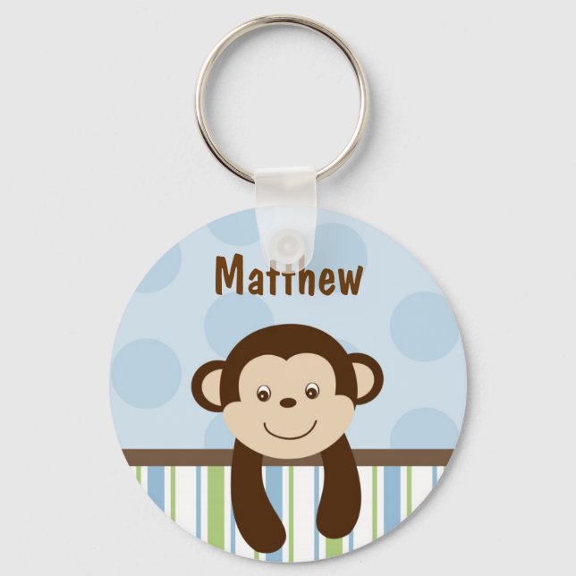 Sweet Lil Monkey Personalized Key Chain (Front)