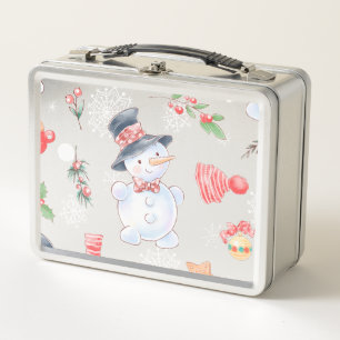 Sweet Lil Snowman Metal Lunch Box