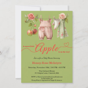 Sweet Little Apple Baby Shower   Fall Rustic Baby  Invitation