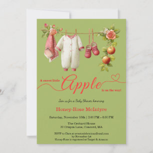 Sweet Little Apple Baby Shower Fall Rustic Baby Invitation