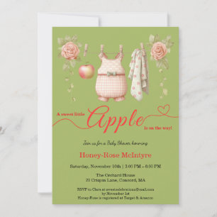 Sweet Little Apple Baby Shower   Fall Rustic Baby  Invitation