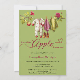 Sweet Little Apple Baby Shower   Fall Rustic Baby  Invitation