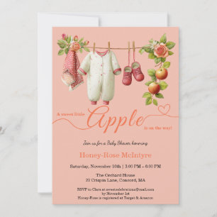 Sweet Little Apple Baby Shower Fall Rustic Baby Invitation