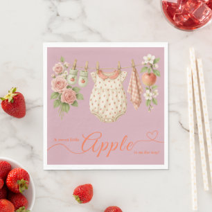 Sweet Little Apple Baby Shower Fall Rustic Baby Napkin