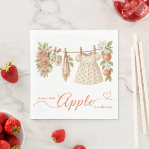 Sweet Little Apple Baby Shower Fall Rustic Baby Napkin