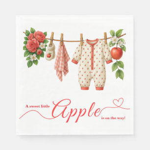 Sweet Little Apple Baby Shower Fall Rustic Baby Napkin