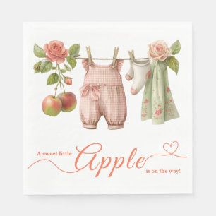 Sweet Little Apple Baby Shower Fall Rustic Baby Napkin