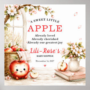 Sweet Little Apple Baby Shower Nursery Keepsake Poster