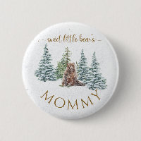 Sweet little bear Baby Shower Button Mommy