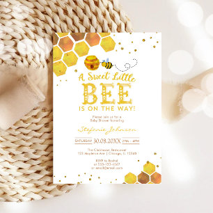 Sweet Little Bee Honey Bee Baby Shower Invitation