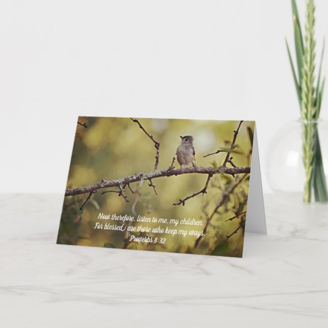 Sweet Little Bird Bible Scripture Proverbs Card (Front)