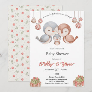 Sweet little birdie baby shower invitation