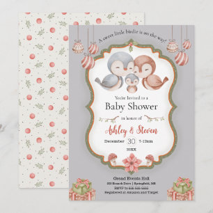 Sweet little birdie baby shower invitation