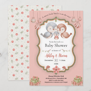 Sweet little birdie baby shower invitation