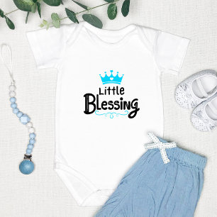 Sweet "Little Blessing" Blue Baby Bodysuit