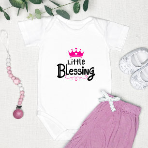 Sweet "Little Blessing" Pink Baby Bodysuit