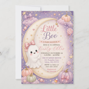 Sweet Little Boo Baby Moon Shower Invitation