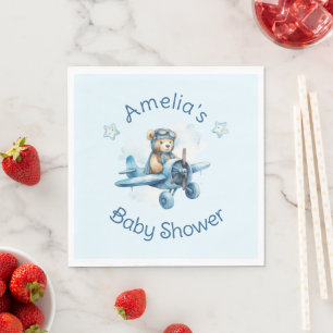 Sweet Little Boy on the Way Baby Shower Napkin