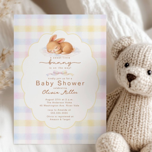 Sweet Little Bunny Baby Shower Invitation (Creator Uploaded)