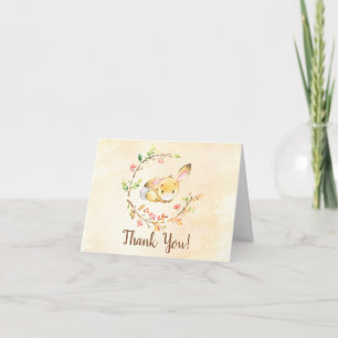 Sweet Little Bunny Baby Shower Thank You Note Card