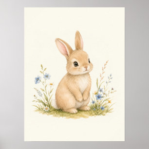 Sweet Little Bunny Nursery Poster