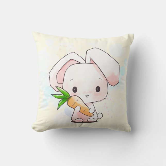 Sweet Little Bunny Throw Pillow (Front)