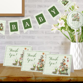 Sweet Little Caterpillar Baby Shower Thank You Card