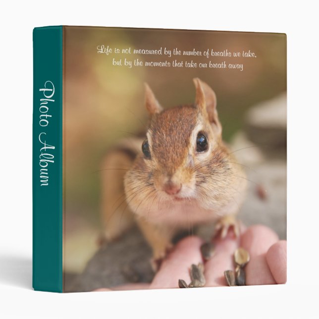 Sweet Little Chipmunk Photo Album Binder (Front/Spine)