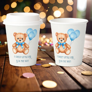 Sweet Little Cub Teddy Bear Baby Shower Paper Cups