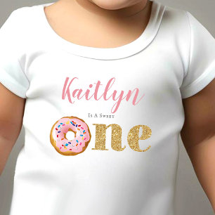 Sweet Little Doughnut Girls 1st Birthday Baby T-Shirt