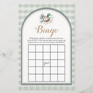 Sweet Little Duckling Gingham Baby Shower Bingo