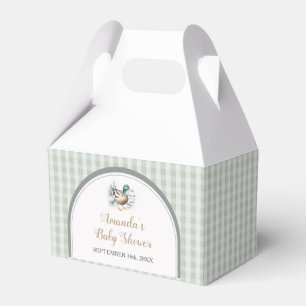 Sweet Little Duckling Mallard Gingham Baby Shower Favor Box